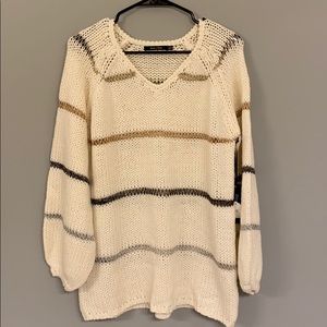 Doe & Rae knitted sweater with metallic stripes
